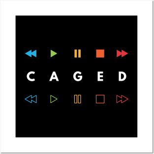 CAGED System Music Player Buttons Multi Colors Posters and Art